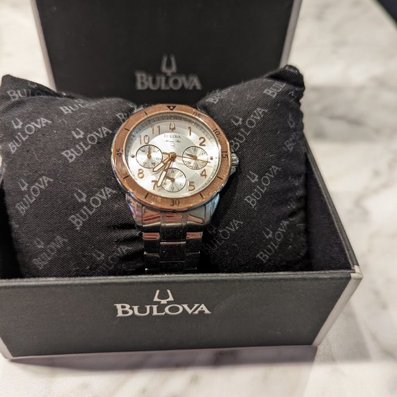 Bulova Women silver and rose gold two tone Watch - Picture 2 of 8